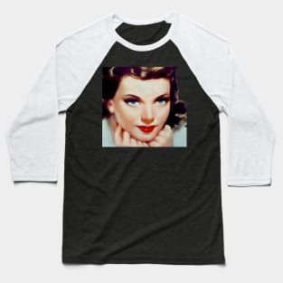 40's Woman's Face Baseball T-Shirt